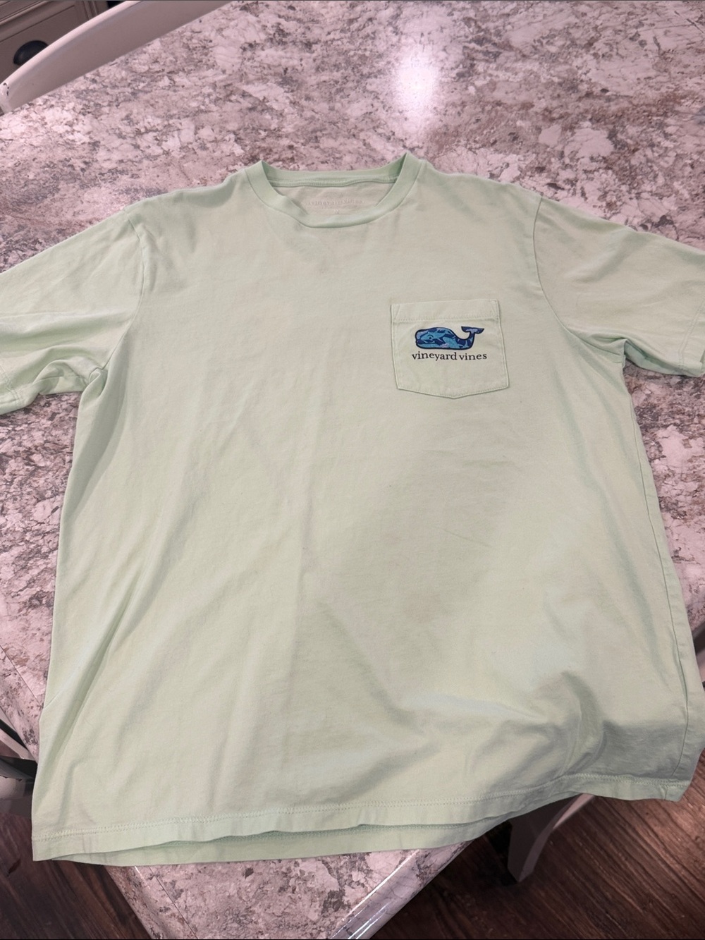 Vineyard Vines Mint Tee with Navy & Blue Whale